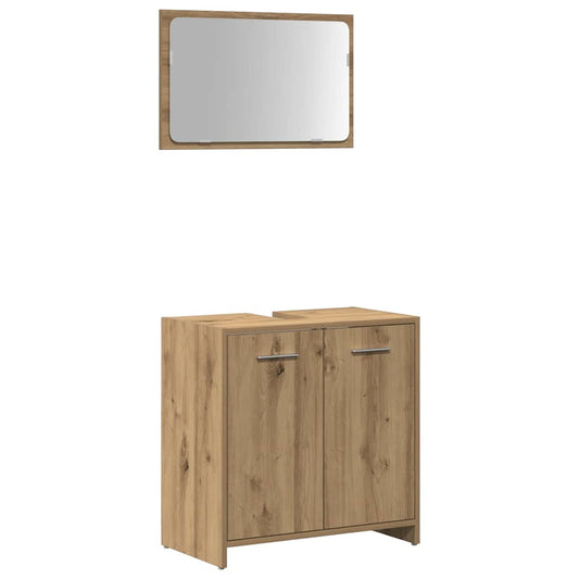 Bathroom Cabinet with Mirror Artisan Oak Engineered Wood Bathroom Cabinet with Mirror Artisan Oak Engineered Wood