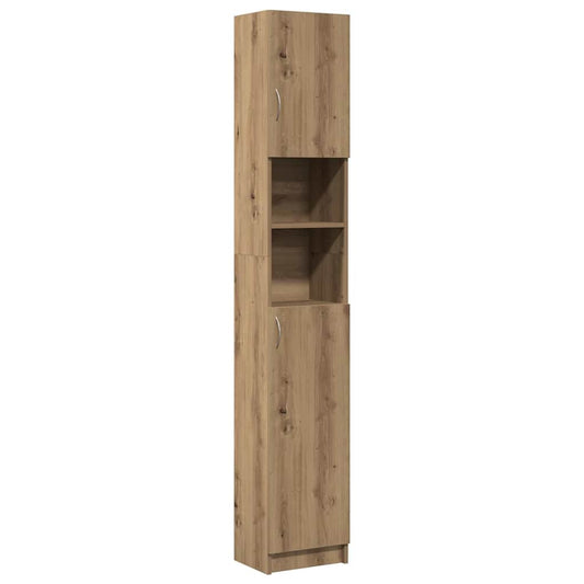 Bathroom Cabinet Artisan Oak 32x25.5x190 cm Engineered Wood Bathroom Cabinet Artisan Oak 32x25.5x190 cm Engineered Wood