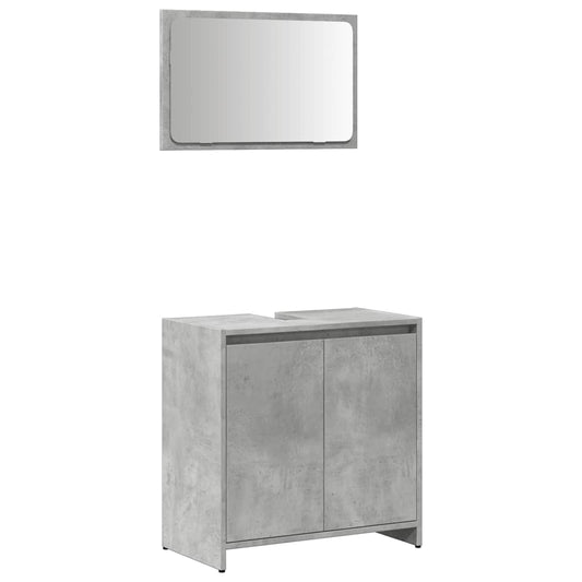 2 Piece Bathroom Furniture Set Concrete Grey Engineered Wood 2 Piece Bathroom Furniture Set Concrete Grey Engineered Wood