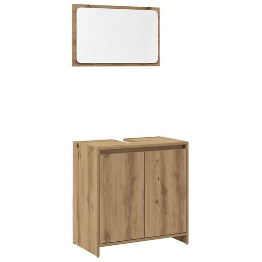2 Piece Bathroom Furniture Set Artisan Oak Engineered Wood 2 Piece Bathroom Furniture Set Artisan Oak Engineered Wood