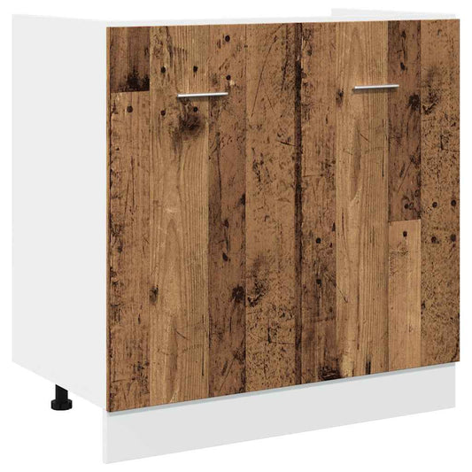 Sink Bottom Cabinet "Lyon" Old Wood 80x46x81,5 cm Engineered Wood Sink Bottom Cabinet "Lyon" Old Wood 80x46x81,5 cm Engineered Wood