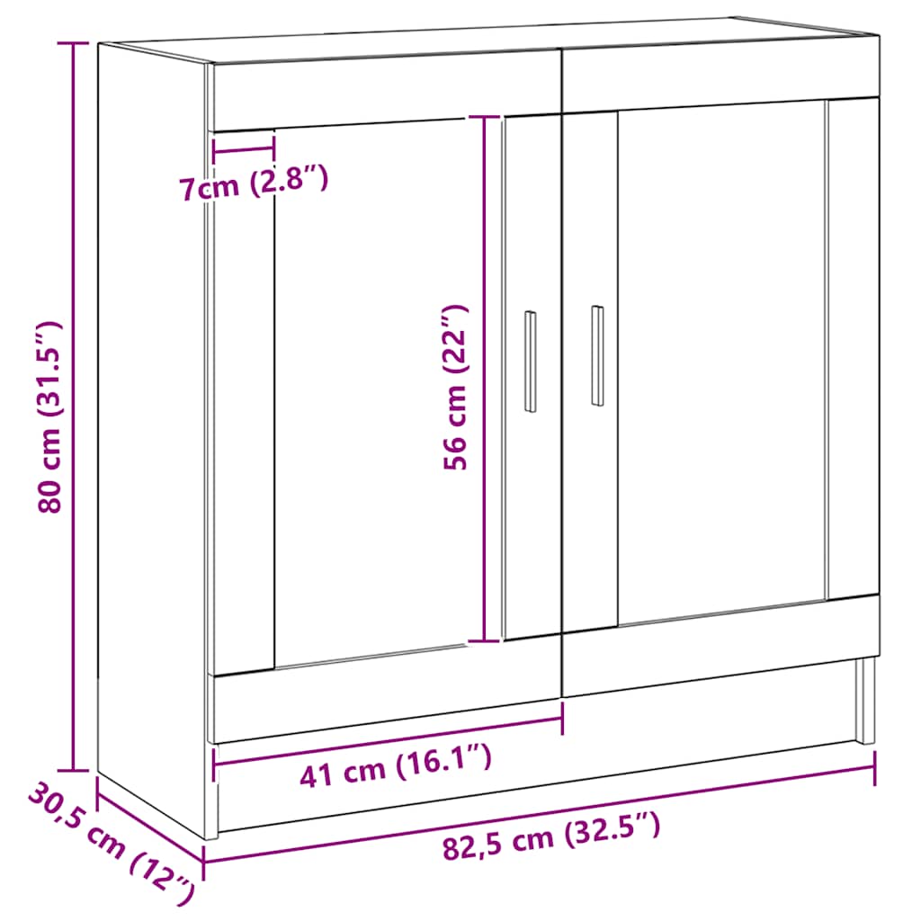 Book Cabinet Artisan Oak 82,5x30,5x80 cm Engineered Wood