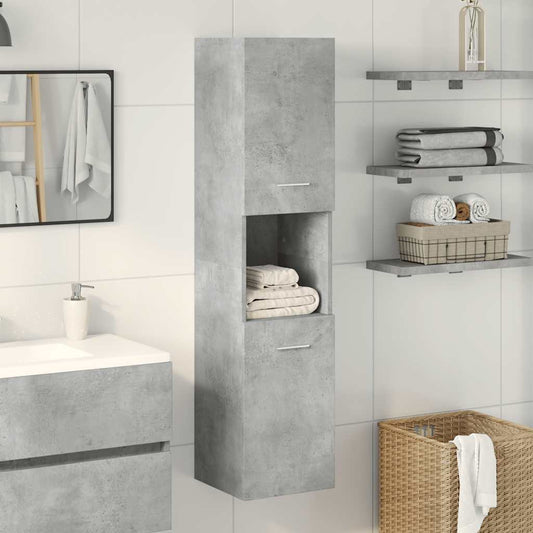 Bathroom Hanging Cabinet Concrete Grey 30x30x130 cm Engineered Wood Bathroom Hanging Cabinet Concrete Grey 30x30x130 cm Engineered Wood