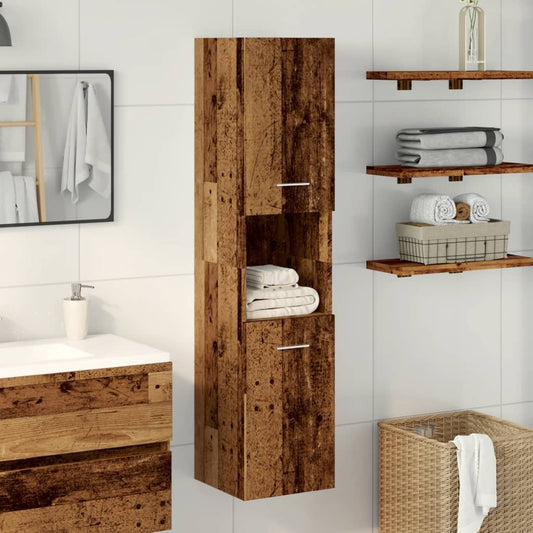 Bathroom Hanging Cabinet Old Wood 30x30x130 cm Engineered Wood Bathroom Hanging Cabinet Old Wood 30x30x130 cm Engineered Wood