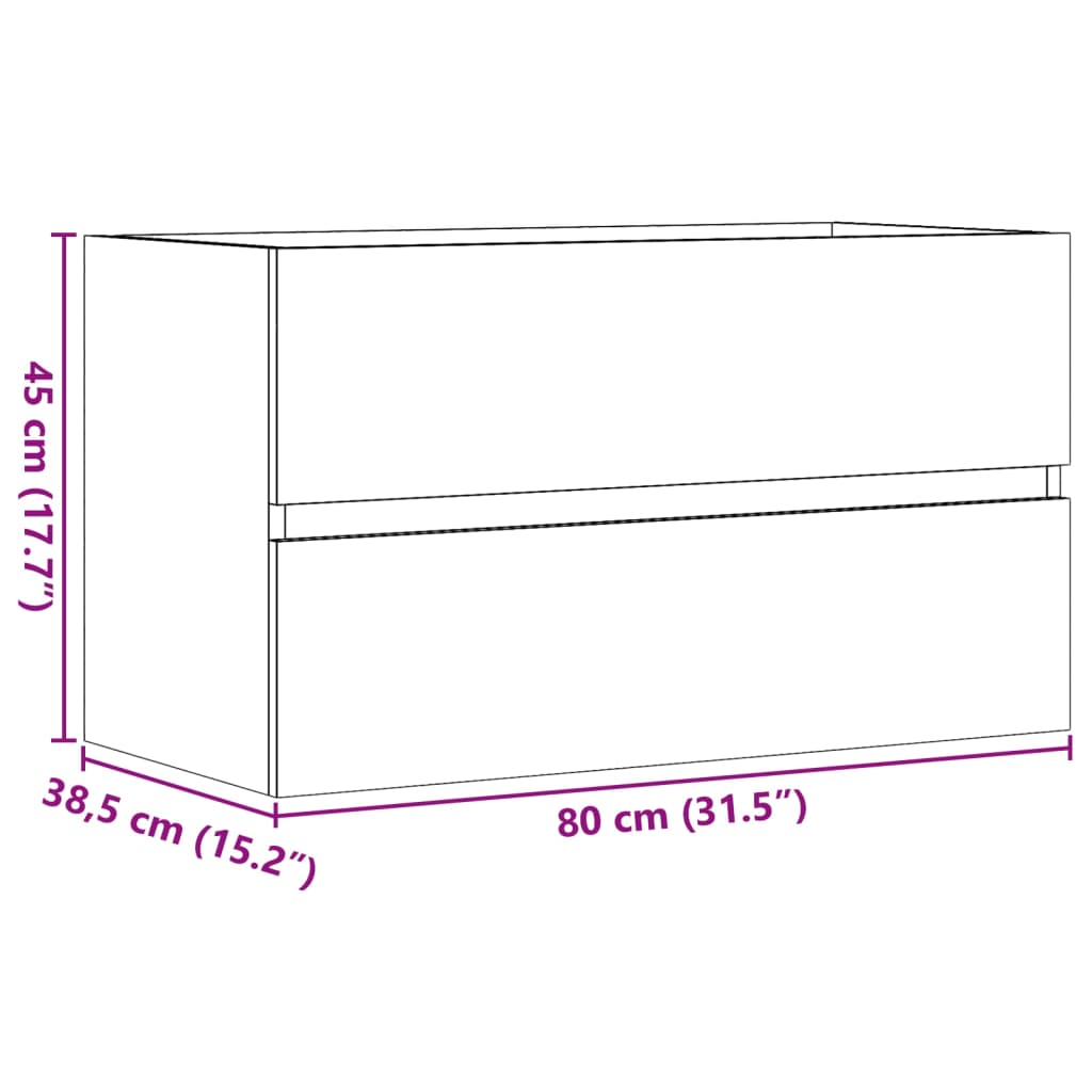 Bathroom Hanging Cabinet Concrete Grey 80x38.5x45 cm