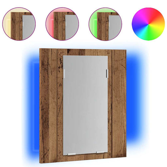 LED Bathroom Mirror Cabinet Old Wood 40x12x45 cm Engineered Wood LED Bathroom Mirror Cabinet Old Wood 40x12x45 cm Engineered Wood