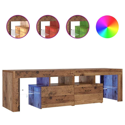 TV Cabinet with LED Lights Old Wood 140x36.5x40 cm TV Cabinet with LED Lights Old Wood 140x36.5x40 cm