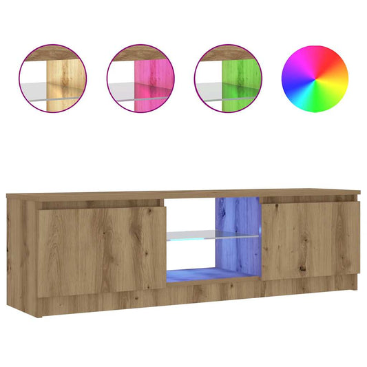 TV Cabinet with LED Lights Artisan Oak 120x30x36 cm TV Cabinet with LED Lights Artisan Oak 120x30x36 cm