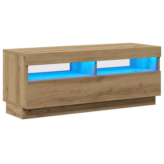 TV Cabinet with LED Lights Artisian Oak 100x35x40 cm Engineered Wood TV Cabinet with LED Lights Artisian Oak 100x35x40 cm Engineered Wood