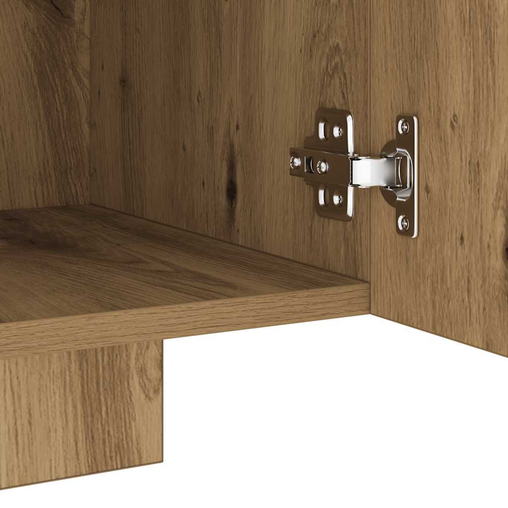 TV Cabinet with LED Lights Artisian Oak 160x35x40 cm Engineered Wood