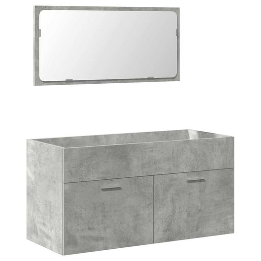 Bathroom Cabinet with Mirror Concrete Grey Engineered Wood Bathroom Cabinet with Mirror Concrete Grey Engineered Wood