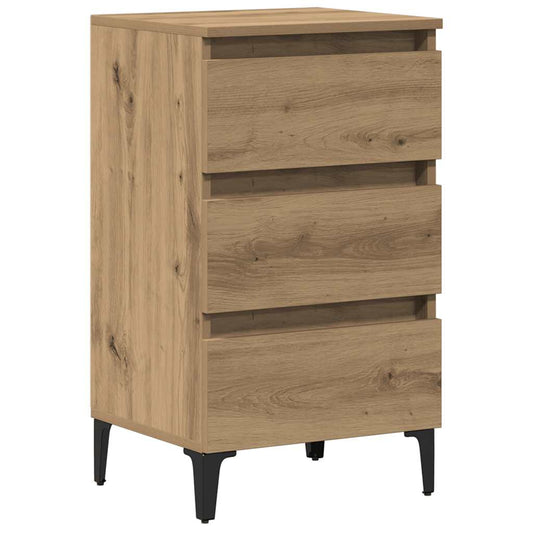 Bed Cabinet with Metal Legs Artisan Oak 40x35x69 cm Bed Cabinet with Metal Legs Artisan Oak 40x35x69 cm