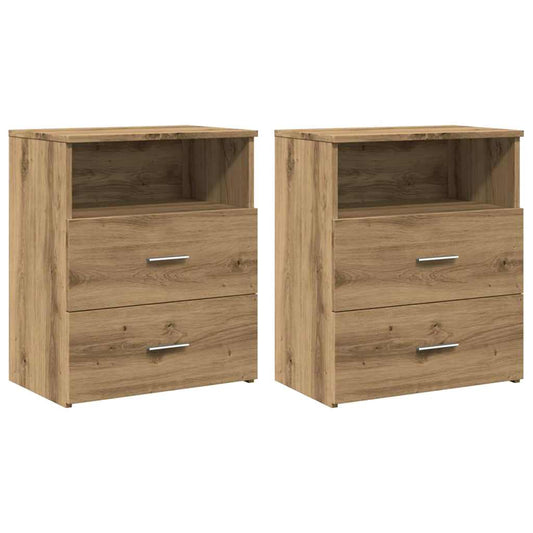 Bedside Cabinets 2 pcs Artisan Oak 50x32x60cm Engineered Wood Bedside Cabinets 2 pcs Artisan Oak 50x32x60cm Engineered Wood