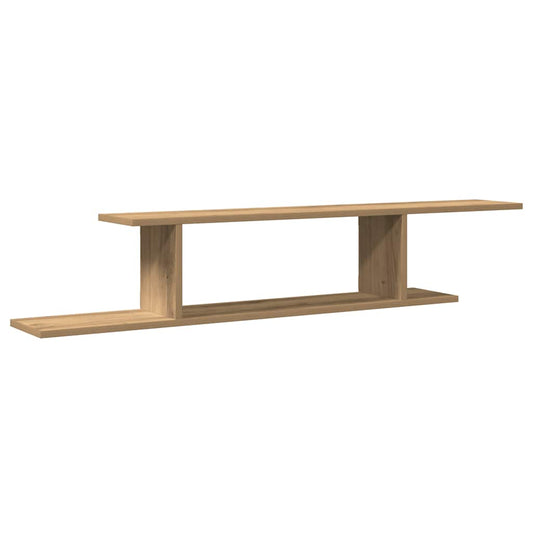 Wall-Mounted TV Shelf Artisan Oak 125x18x23 cm Engineered Wood Wall-Mounted TV Shelf Artisan Oak 125x18x23 cm Engineered Wood