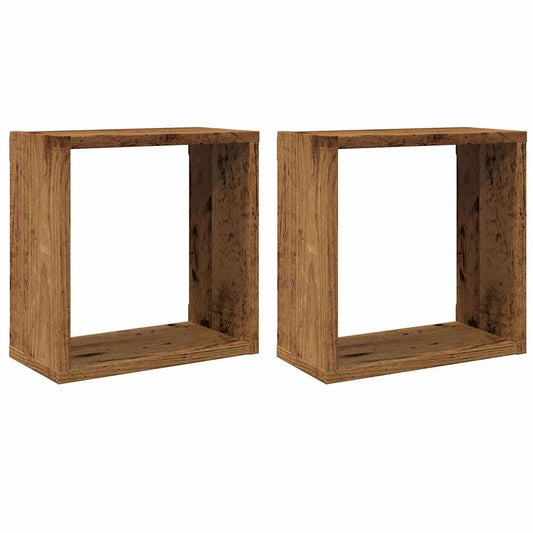 Wall Cube Shelves 2 pcs Old Wood 30x15x30 cm Engineered Wood Wall Cube Shelves 2 pcs Old Wood 30x15x30 cm Engineered Wood