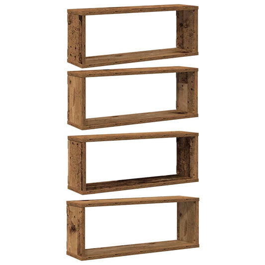 Wall Cube Shelves 4 pcs Old Wood 60x15x23 cm Engineered Wood Wall Cube Shelves 4 pcs Old Wood 60x15x23 cm Engineered Wood