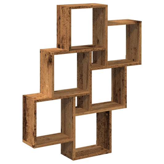 Wall Cube Shelf Old Wood 78x15x93 cm Engineered Wood Wall Cube Shelf Old Wood 78x15x93 cm Engineered Wood