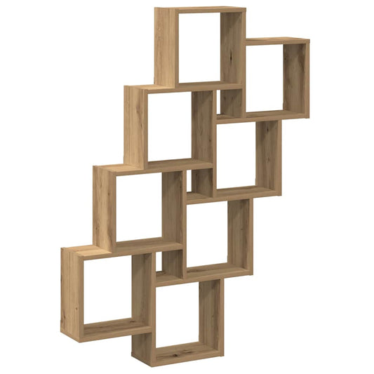 Wall Cube Shelf Artisan Oak 90x15x119.5 cm Engineered Wood Wall Cube Shelf Artisan Oak 90x15x119.5 cm Engineered Wood