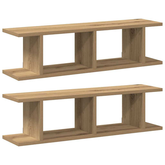 Wall Shelves 2 pcs Artisan Oak 75x18x20 cm Engineered Wood Wall Shelves 2 pcs Artisan Oak 75x18x20 cm Engineered Wood
