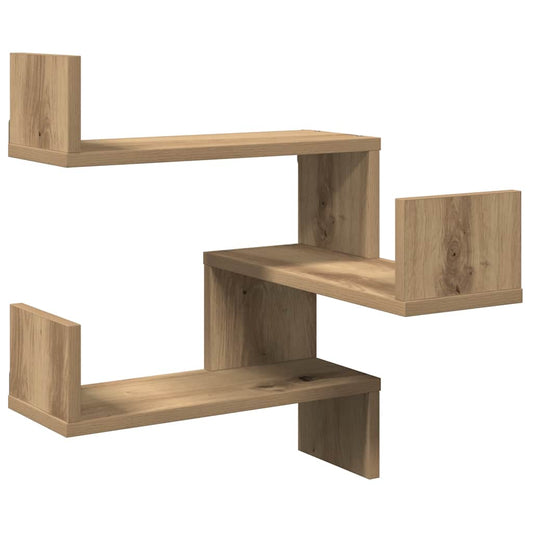 Wall Corner Shelves 2 pcs Artisan Oak 40x40x49.5 cm Engineered Wood Wall Corner Shelves 2 pcs Artisan Oak 40x40x49.5 cm Engineered Wood