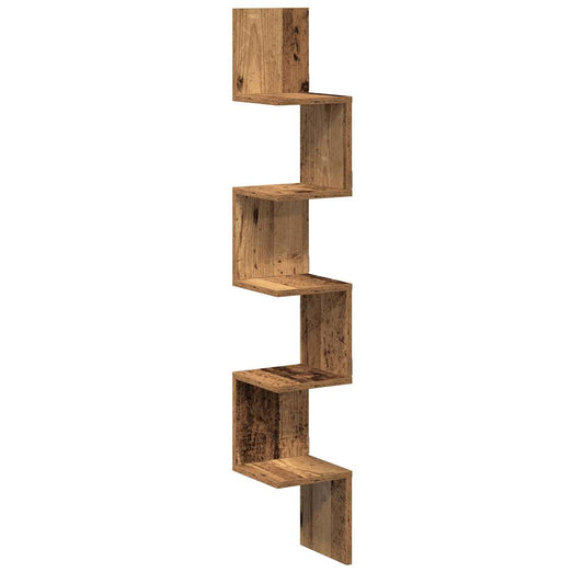 Wall Corner Shelf Old Wood 20x20x127,5 cm Engineered Wood Wall Corner Shelf Old Wood 20x20x127,5 cm Engineered Wood