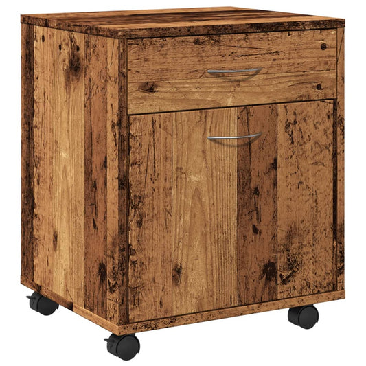 Rolling Cabinet Old Wood 45x38x54 cm Engineered Wood Rolling Cabinet Old Wood 45x38x54 cm Engineered Wood