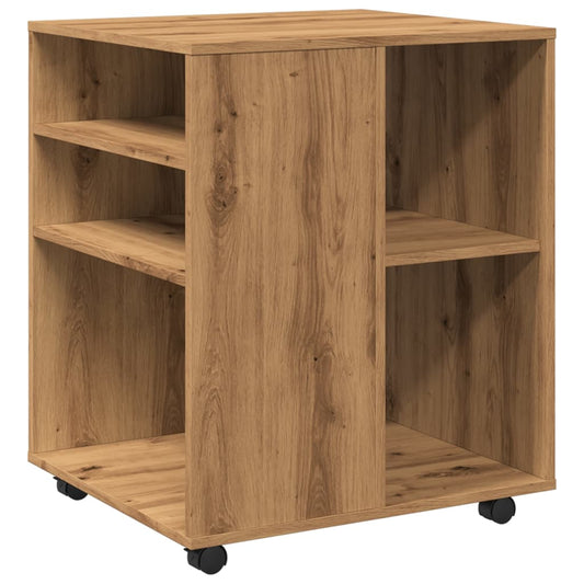 Rolling Cabinet Artisan Oak 60x53x72 cm Engineered Wood Rolling Cabinet Artisan Oak 60x53x72 cm Engineered Wood