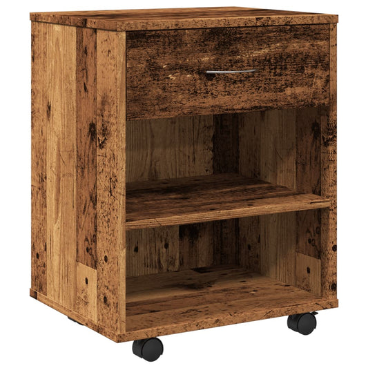Rolling Cabinet Old Wood 46x36x59 cm Engineered Wood Rolling Cabinet Old Wood 46x36x59 cm Engineered Wood