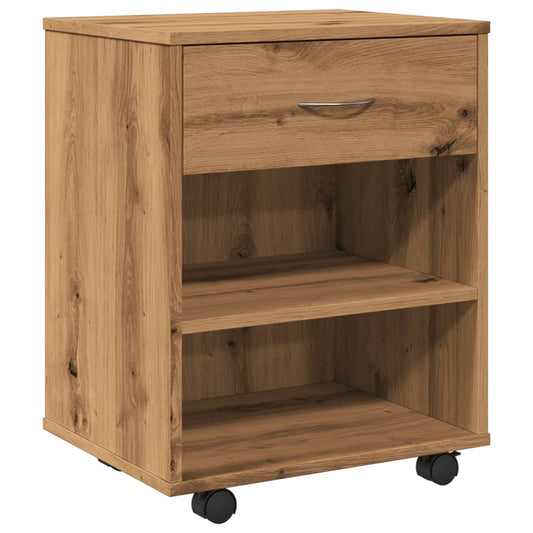 Rolling Cabinet Artisan Oak 46x36x59 cm Engineered Wood Rolling Cabinet Artisan Oak 46x36x59 cm Engineered Wood