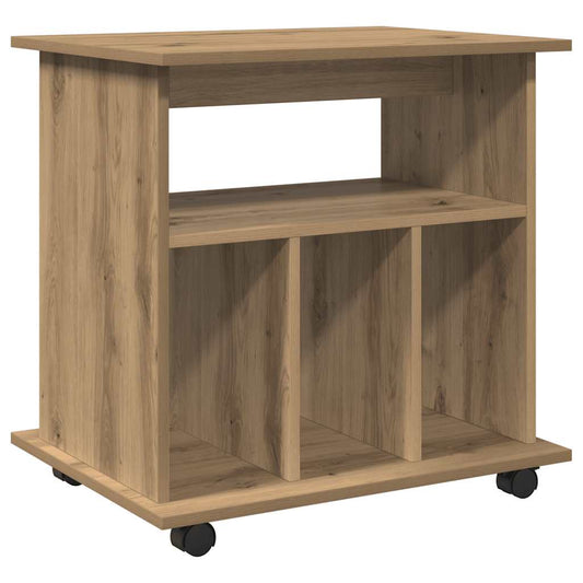 Rolling Cabinet Artisan Oak 60x45x60 cm Engineered Wood Rolling Cabinet Artisan Oak 60x45x60 cm Engineered Wood