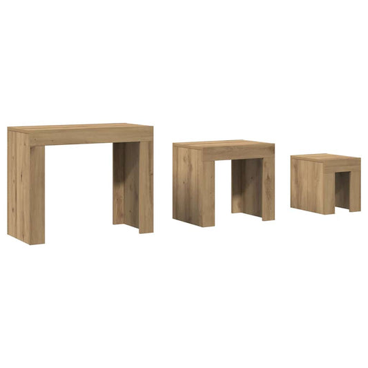 Nesting Coffee Tables 3 pcs Artisian Oak Engineered Wood Nesting Coffee Tables 3 pcs Artisian Oak Engineered Wood