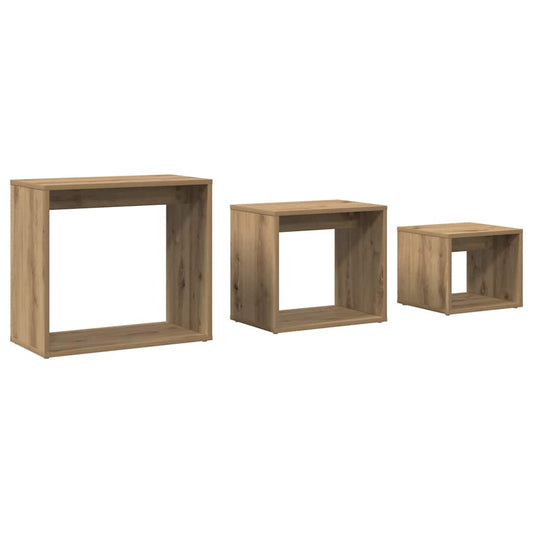 Nesting Tables 3 pcs Artisan Oak Engineered Wood Nesting Tables 3 pcs Artisan Oak Engineered Wood