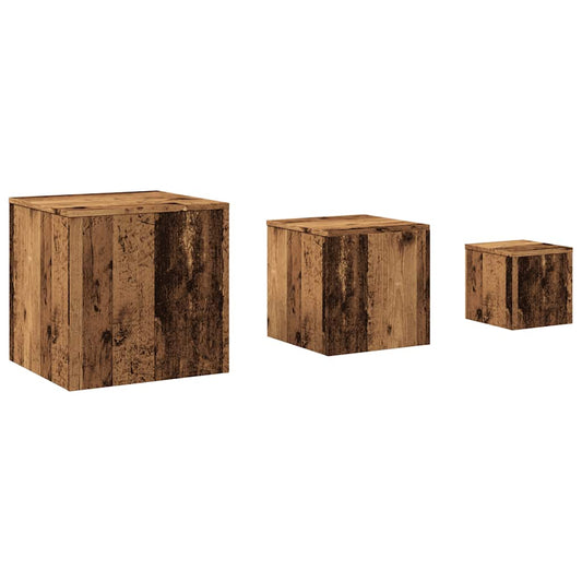 Side Tables 3 pcs Old Wood Engineered Wood Side Tables 3 pcs Old Wood Engineered Wood