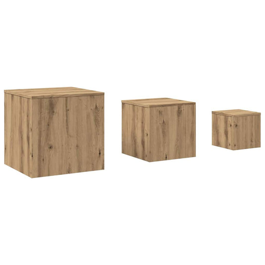 Side Tables 3 pcs Artisan Oak Engineered Wood Side Tables 3 pcs Artisan Oak Engineered Wood