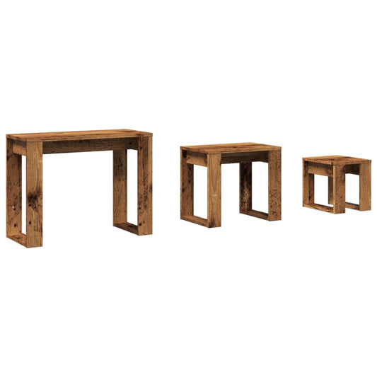 Nest of Tables 3 pcs Old Wood Engineered Wood Nest of Tables 3 pcs Old Wood Engineered Wood