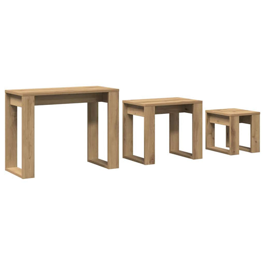 Nest of Tables 3 pcs Artisan Oak Engineered Wood Nest of Tables 3 pcs Artisan Oak Engineered Wood