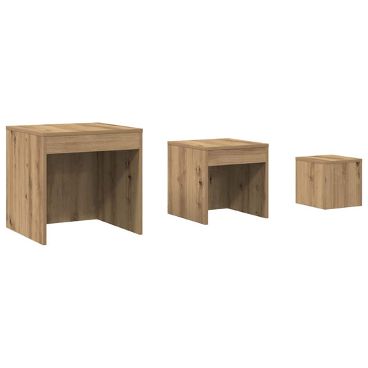 Nesting Tables 3 pcs Artisan Oak Engineered Wood Nesting Tables 3 pcs Artisan Oak Engineered Wood