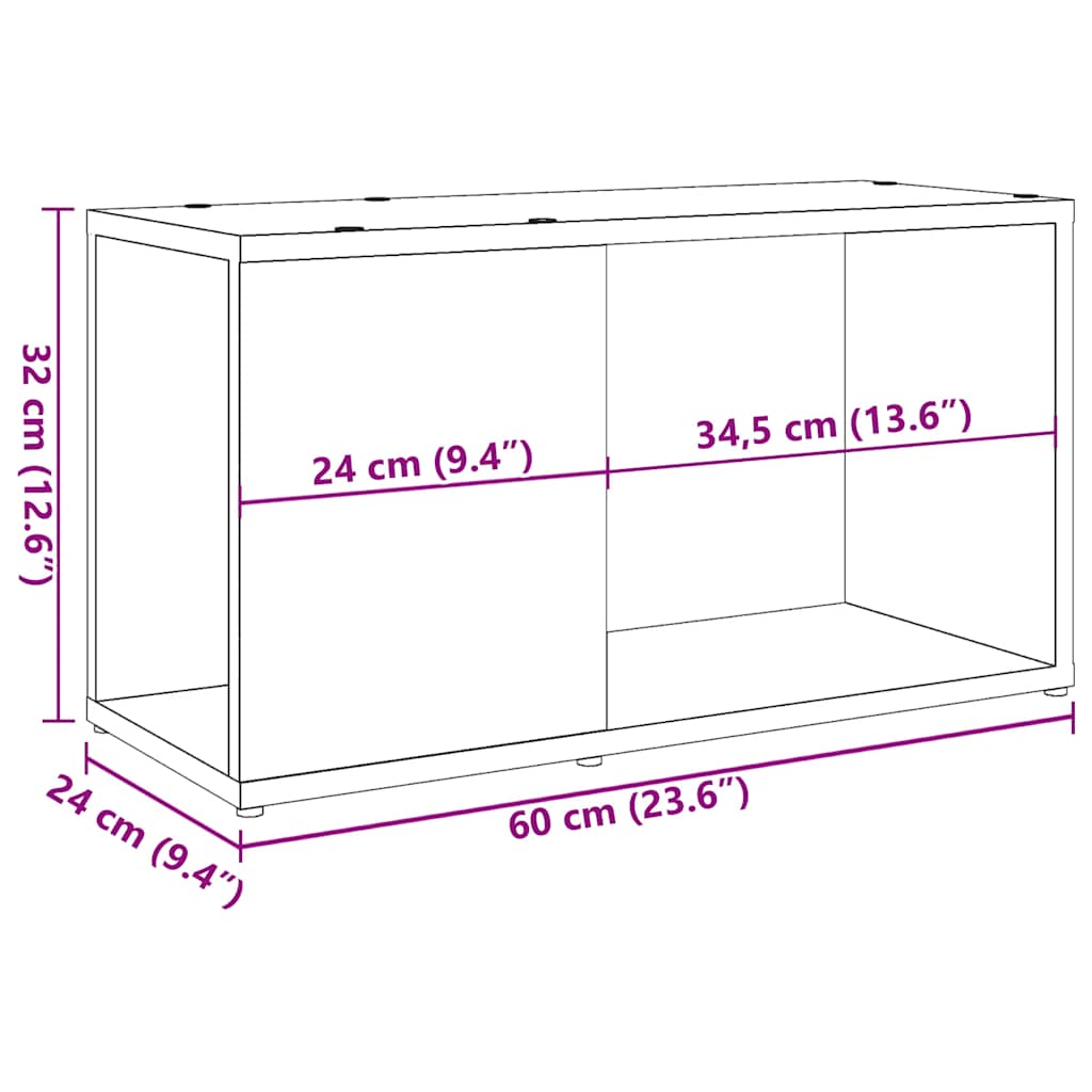 TV Cabinet Artisian Oak 60x24x32cm Engineered Wood