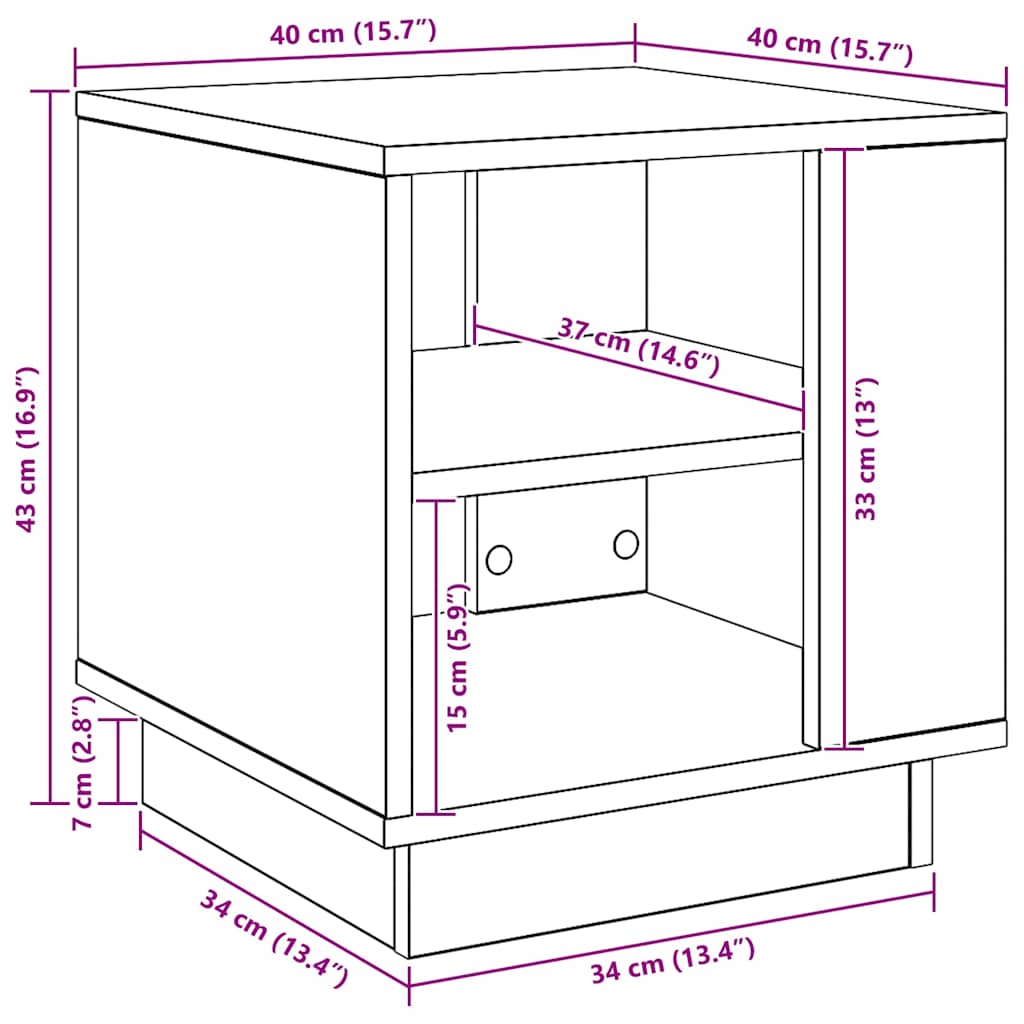 Coffee Table Artisan Oak 40x40x43 cm Engineered Wood