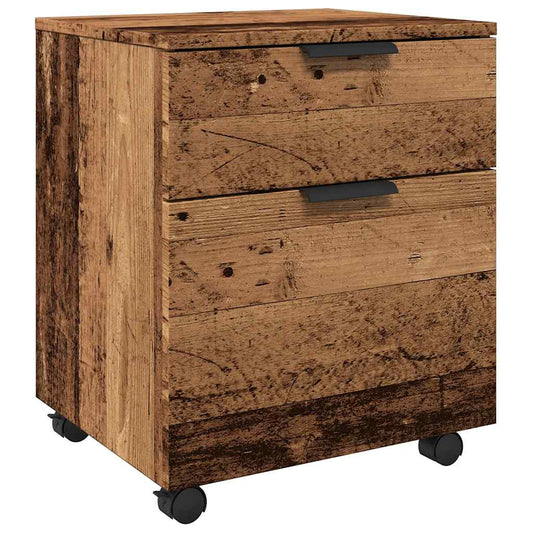 Mobile File Cabinet with Wheels Old Wood 45x38x54 cm Engineered Wood Mobile File Cabinet with Wheels Old Wood 45x38x54 cm Engineered Wood