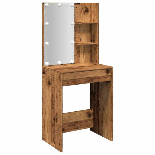 Dressing Table with LED Old Wood 60x40x140 cm Dressing Table with LED Old Wood 60x40x140 cm