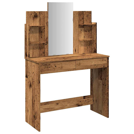 Dressing Table with Mirror Old Wood 96x39x142 cm Dressing Table with Mirror Old Wood 96x39x142 cm