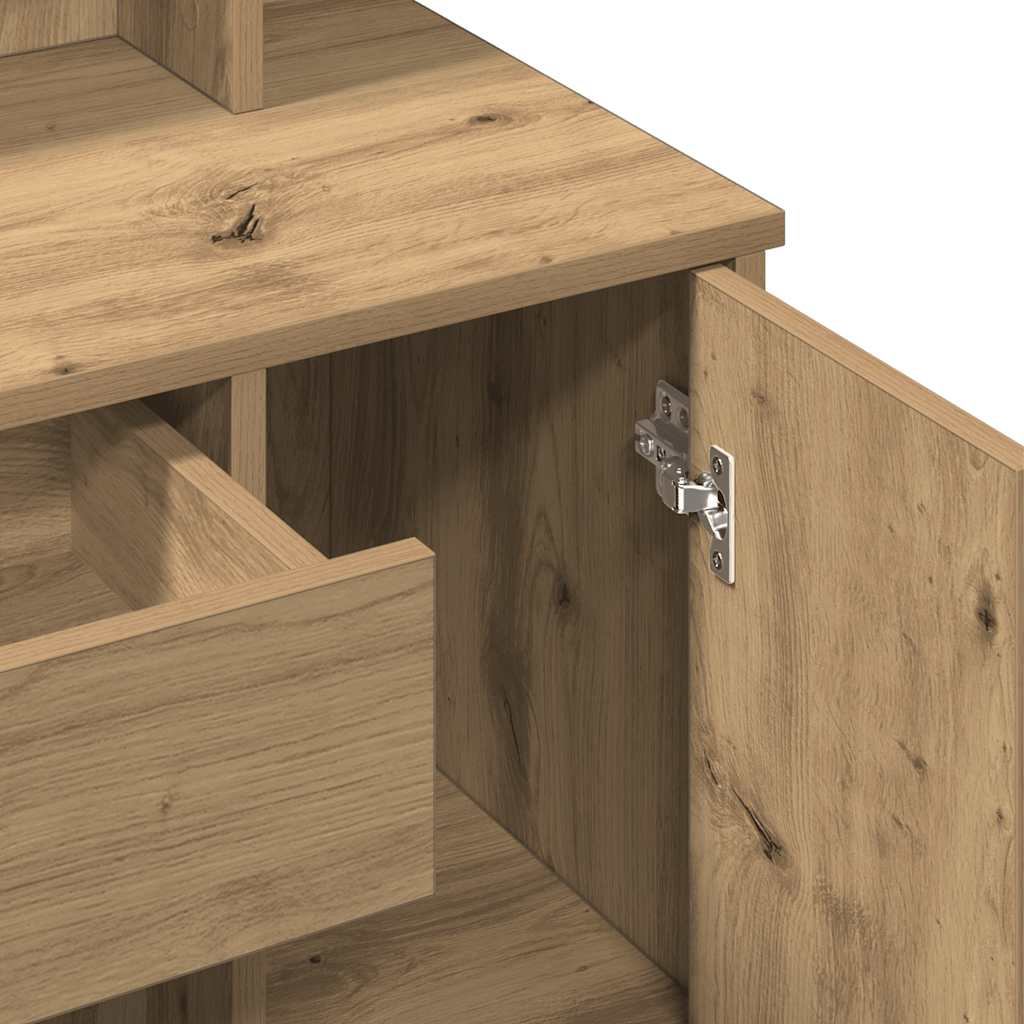 Dressing Table with LED Artisan Oak 86,5x35x136 cm