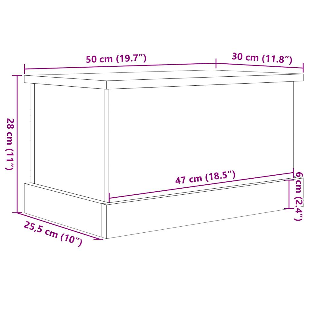 Storage Box Old Wood 30x50x28 cm Engineered Wood