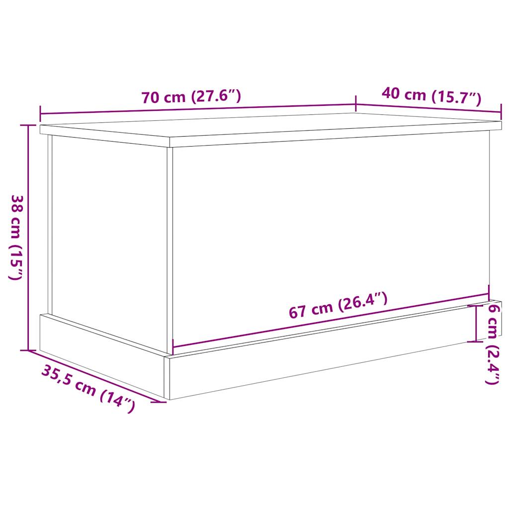 Storage Box Old Wood 70x40x38 cm Engineered Wood