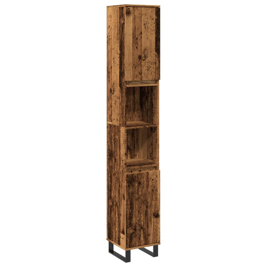 Bathroom Cabinet Old Wood 30x30x190 cm Engineered Wood Bathroom Cabinet Old Wood 30x30x190 cm Engineered Wood