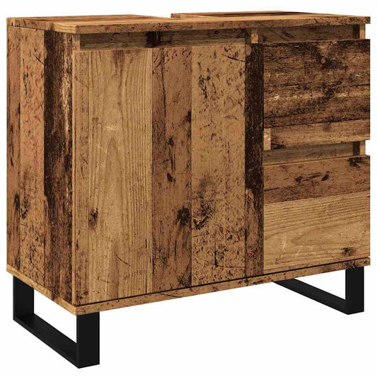 Bathroom Sink Cabinet Old Wood 65x33x60 cm Engineered Wood Bathroom Sink Cabinet Old Wood 65x33x60 cm Engineered Wood
