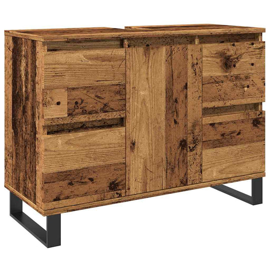 Bathroom Sink Cabinet Old Wood 80x33x60 cm Engineered Wood Bathroom Sink Cabinet Old Wood 80x33x60 cm Engineered Wood