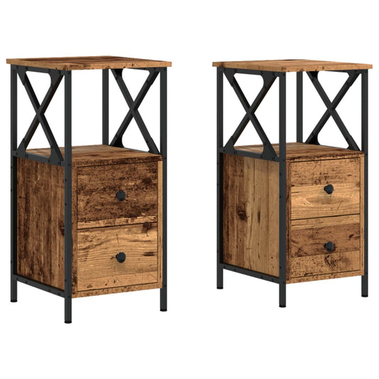 Bedside Cabinets 2 pcs Old Wood 34x35,5x70 cm Engineered Wood Bedside Cabinets 2 pcs Old Wood 34x35,5x70 cm Engineered Wood