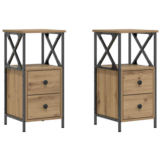 Bedside Cabinets 2 pcs Artisan Oak 34x35,5x70 cm Engineered Wood Bedside Cabinets 2 pcs Artisan Oak 34x35,5x70 cm Engineered Wood